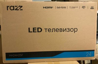 Телевизор Razz HH24H25F, без Смарт ТВ, 61см, HD, LED, 10Вт звук, USB, DVB-T2/C, чёрный