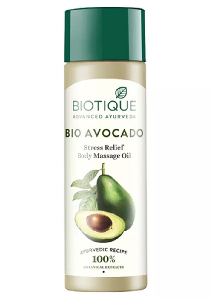 Масло массажное для тела Biotique Bio Avocado Stress Relief Авокадо 200 мл