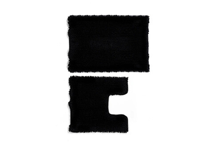 Набор ковриков для ванной и туалета Chenille Home One 50х80, 50х60 U-shape, черный