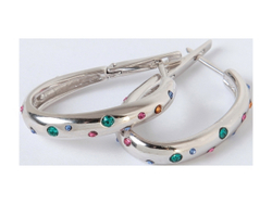 "Монпасье" серьги в серебряном покрытии из коллекции "Молодежная" от Jenavi с английским замком