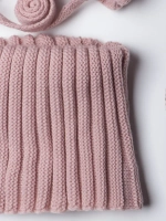 Шапка для девочки на осень и снуд с завязками