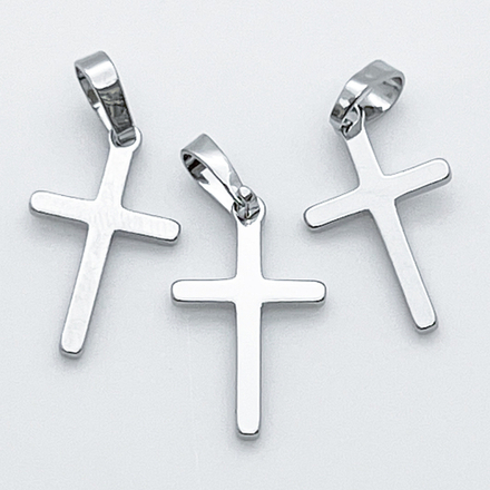 Подвеска Крест, цвет серебро (родий), размер 18*11 мм, цена за 1 шт