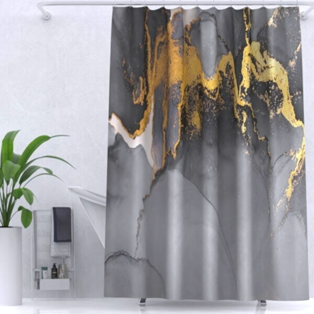 Штора для ванной комнаты ZALEL 180*200 полиэстер с утяжелителем Marble YT-Marble169