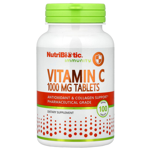 NutriBiotic, витамин C, 1000 мг, 100 веганских таблеток