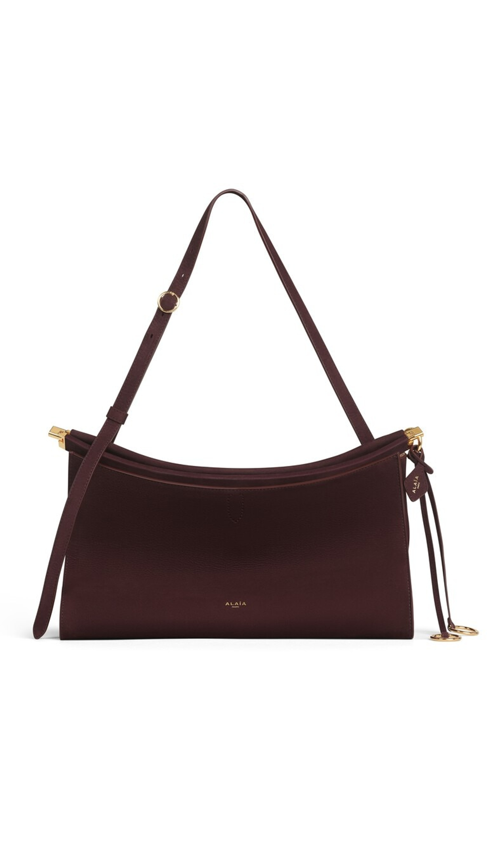 ALAÏA СУМКА LE CLICK POCKET 35 ИЗ НУБУКА, БОРДОВЫЙ