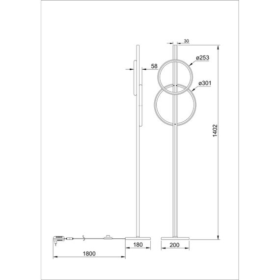 Торшер Arte Lamp Fluido A3913PN-24BK