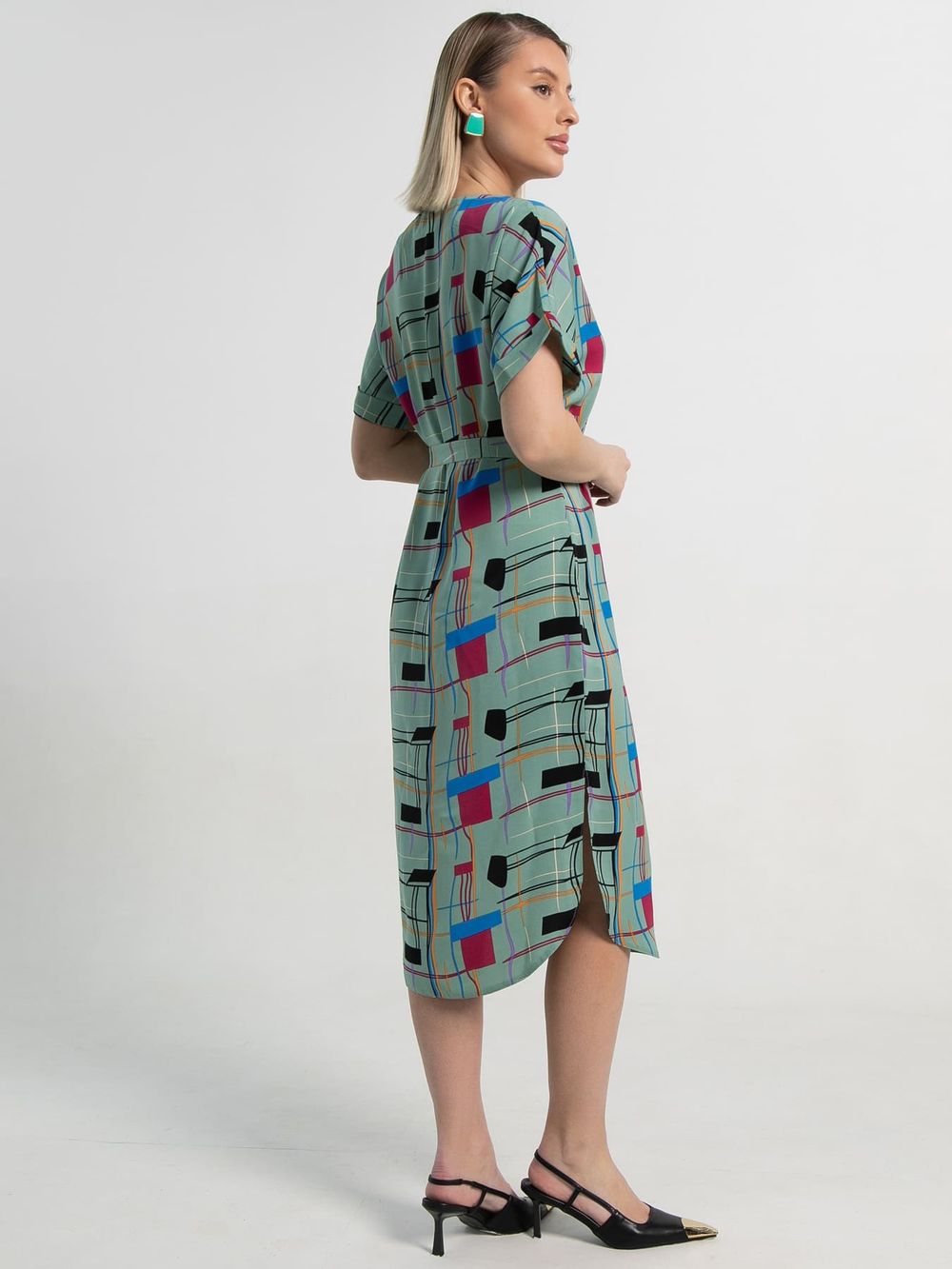 Платье Геометрия стиля (зеленое) П15602-6М LT Collection