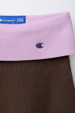 ZARA Х CHAMPION ® ТРИКОТАЖНАЯ ЮБКА, ШОКОЛАДНО-КОРИЧНЕВЫЙ