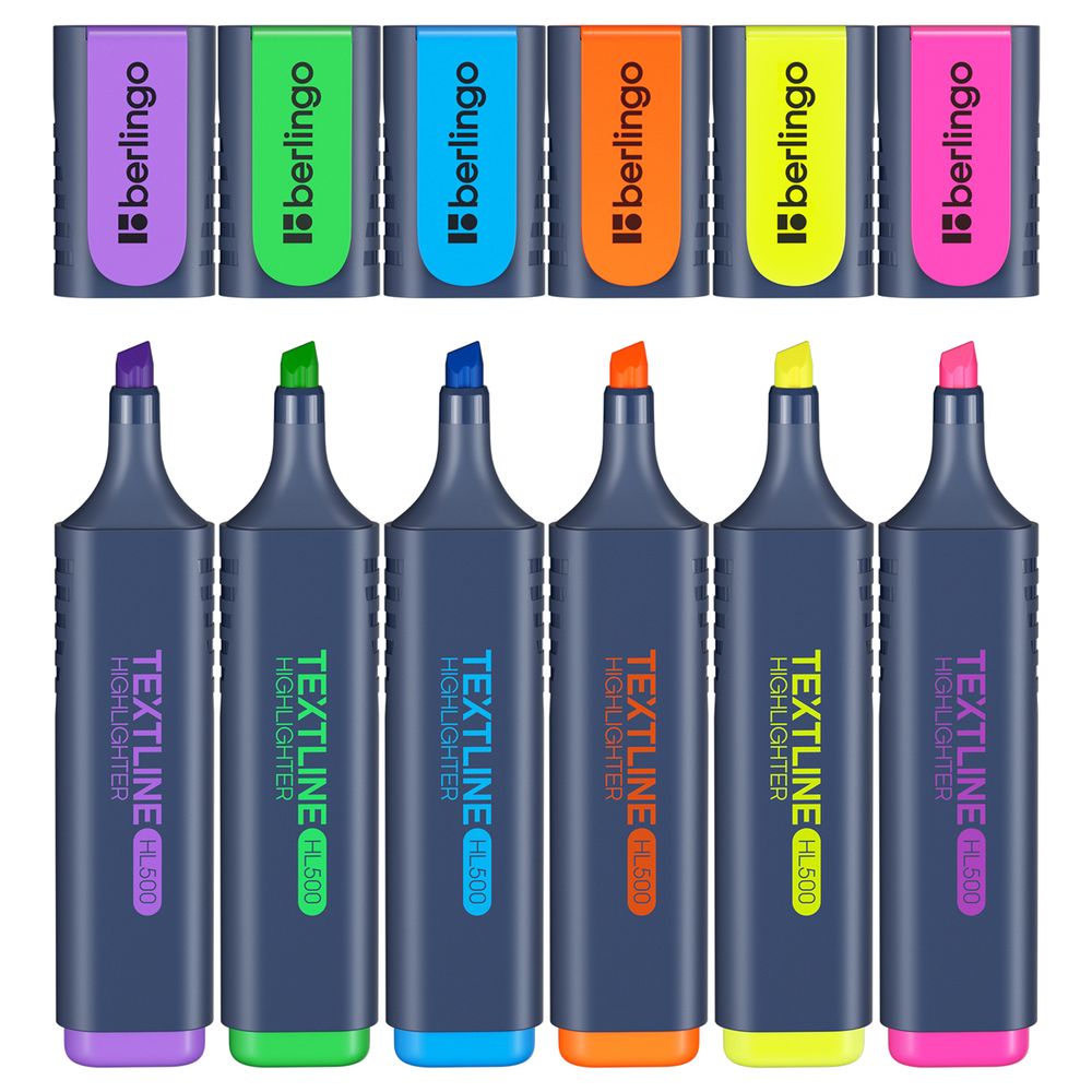 Набор выделителей текста 6цв, 1-5мм, Berlingo