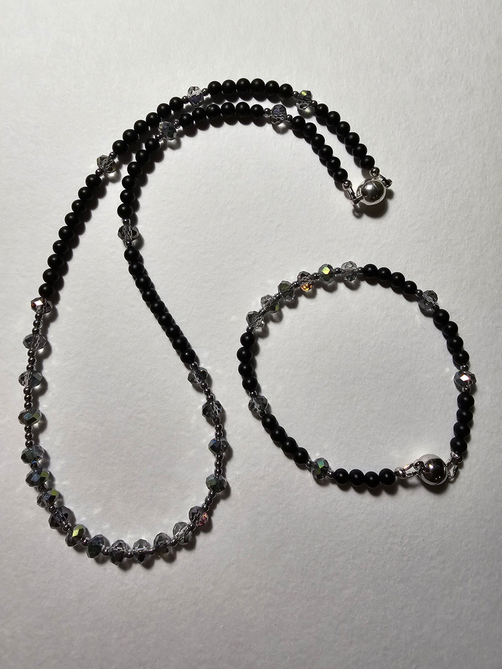 Колье ручной работы из Агата и хрусталя "Хрустальный"