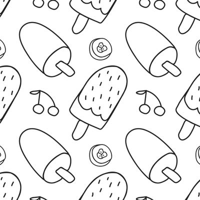 Бесшовный принт с мороженым