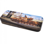 Пенал металлический 2 отделения Alingar, таблица умножения, 80 х 205 мм, "Tank", ассорти (танки)