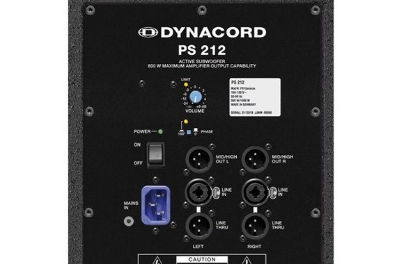 DYNACORD PowerSub 212 активный сабвуфер, 800Вт, динамик 12 дюймов