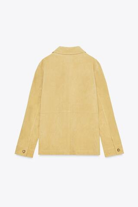 ZARA КУРТКА ИЗ 100% ЗАМШИ, ПУДРОВЫЙ