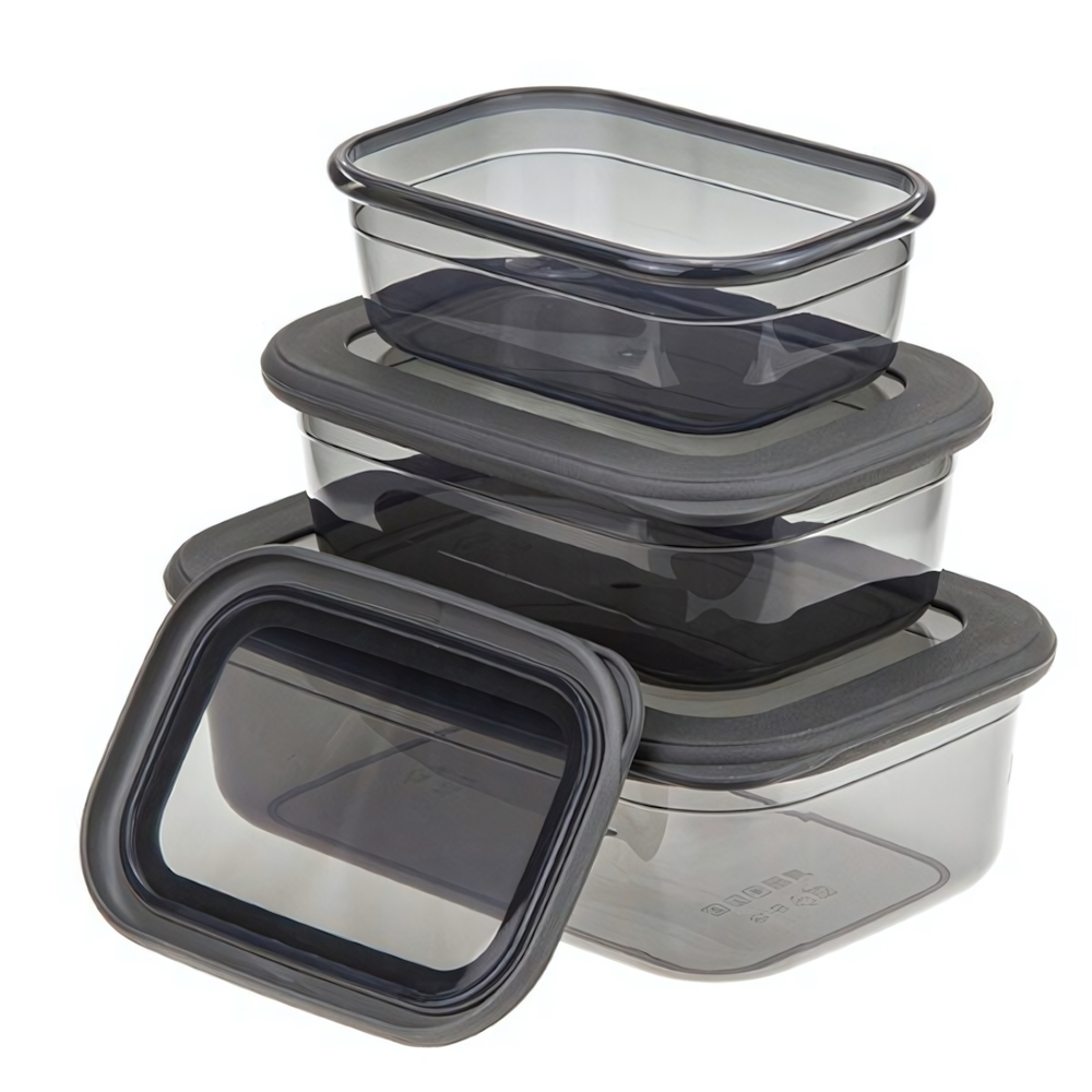 Набор ёмкостей для продуктов РЕСПЕКТ (0,4л+0,7л+1,2л) графитовый М1264