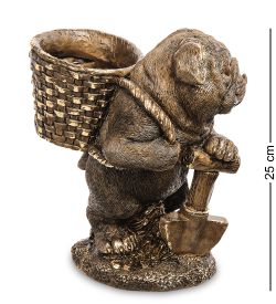 БФ-176 Фигура кашпо «Мопс с корзиной»