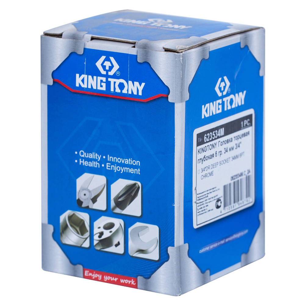 Головка торцевая глубокая шестигранная 3/4&quot;, 34 мм KING TONY 623534M