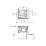 50 трап с гориз. спуском, рег решетка 100х100 нерж, СУХОЙ АНИ пласт TQ5602