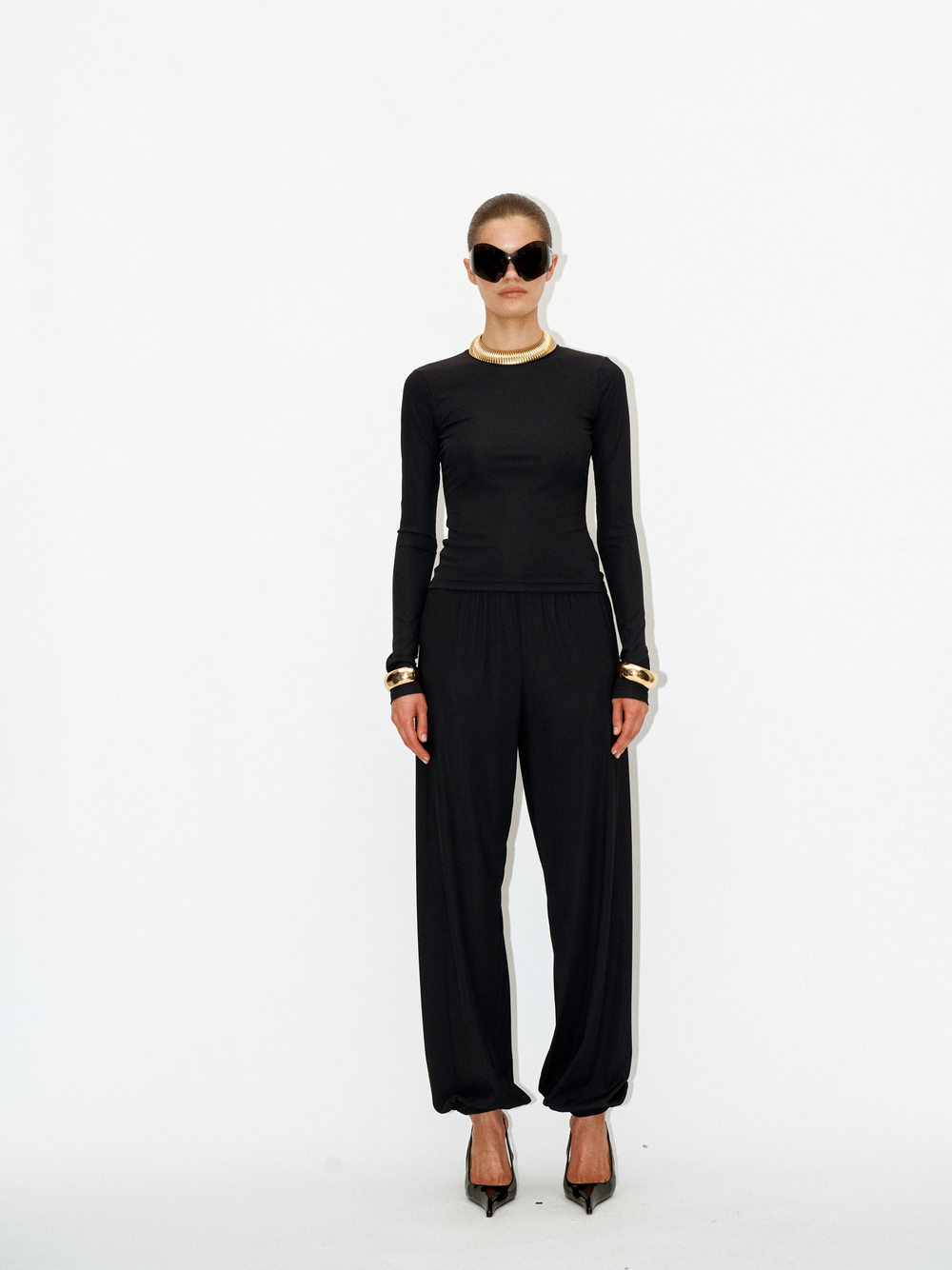 Лонгслив kyle ribbed black