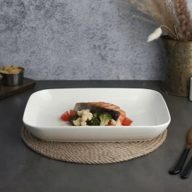 Блюдо прямоугольное 30*22 см, h=4,8см , 1,57л, фарфор "NOBLE" серия "Fine Plus"