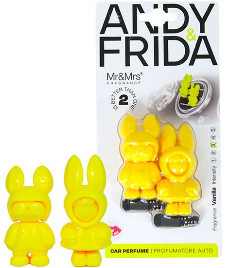 Ваниль, дизайнерский ароматизатор для автомобиля ANDY&FRIDA жёлтый, Mr&Mrs Fragrance