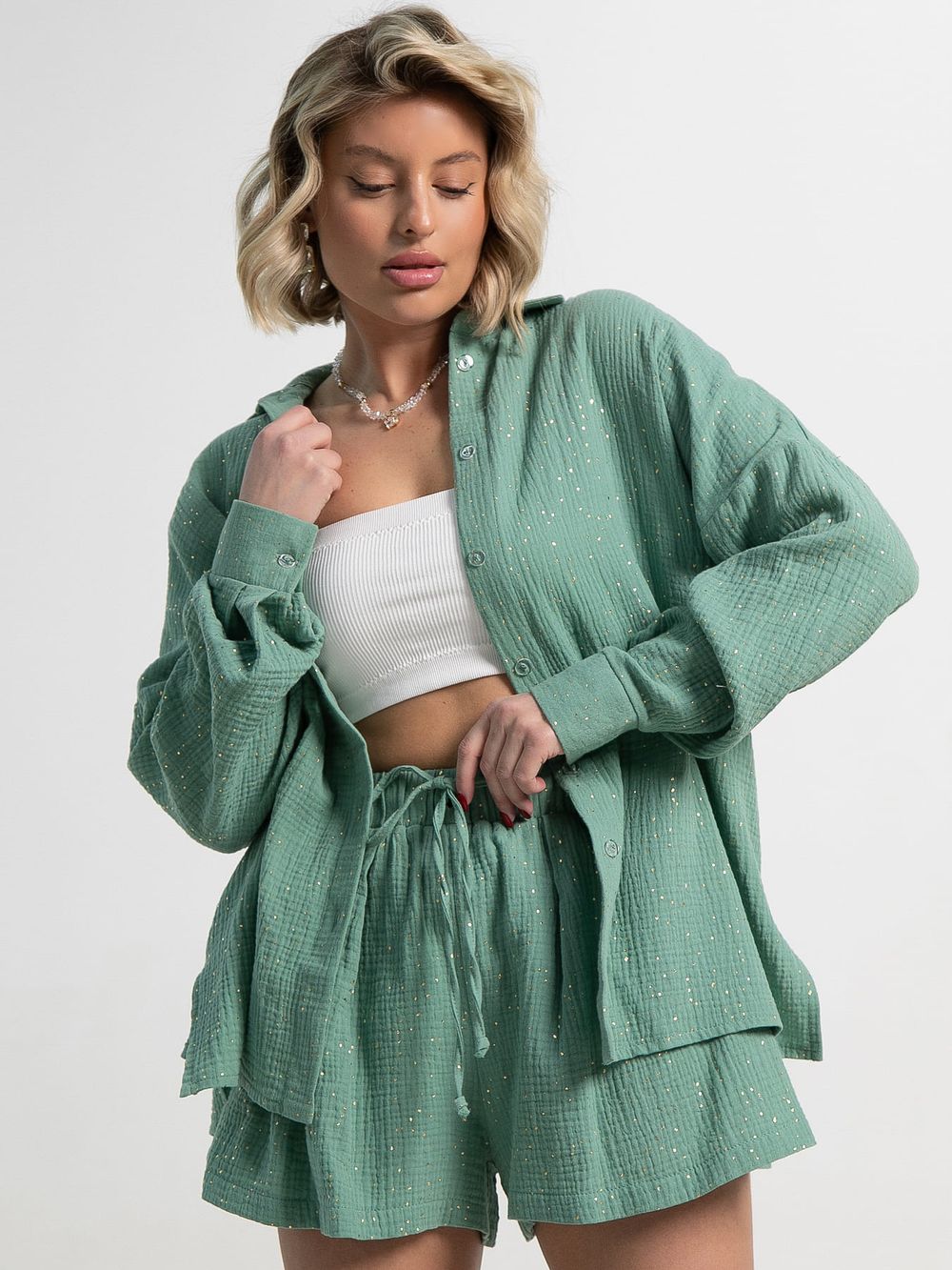 Костюм хлопковый Илария (оливковый) К15343-1М LT Collection