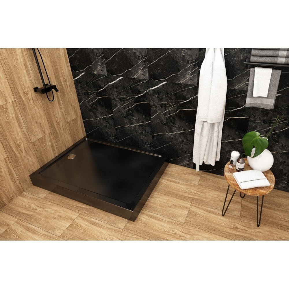 Поддон прямоугольный  1,2*0,8*0,02 "Universal PRO N"акрил d 90 (каркас+экран) выс.13 см BLACK