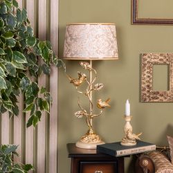 Настольная лампа Терра Spring Айвори с абажуром Тюссо Vatican (Ватикан) Крем