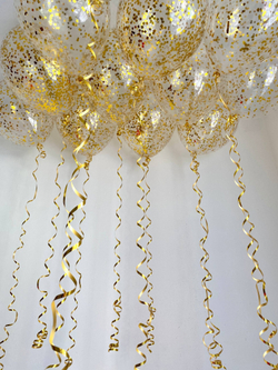 Воздушные шары конфетти золото №3511