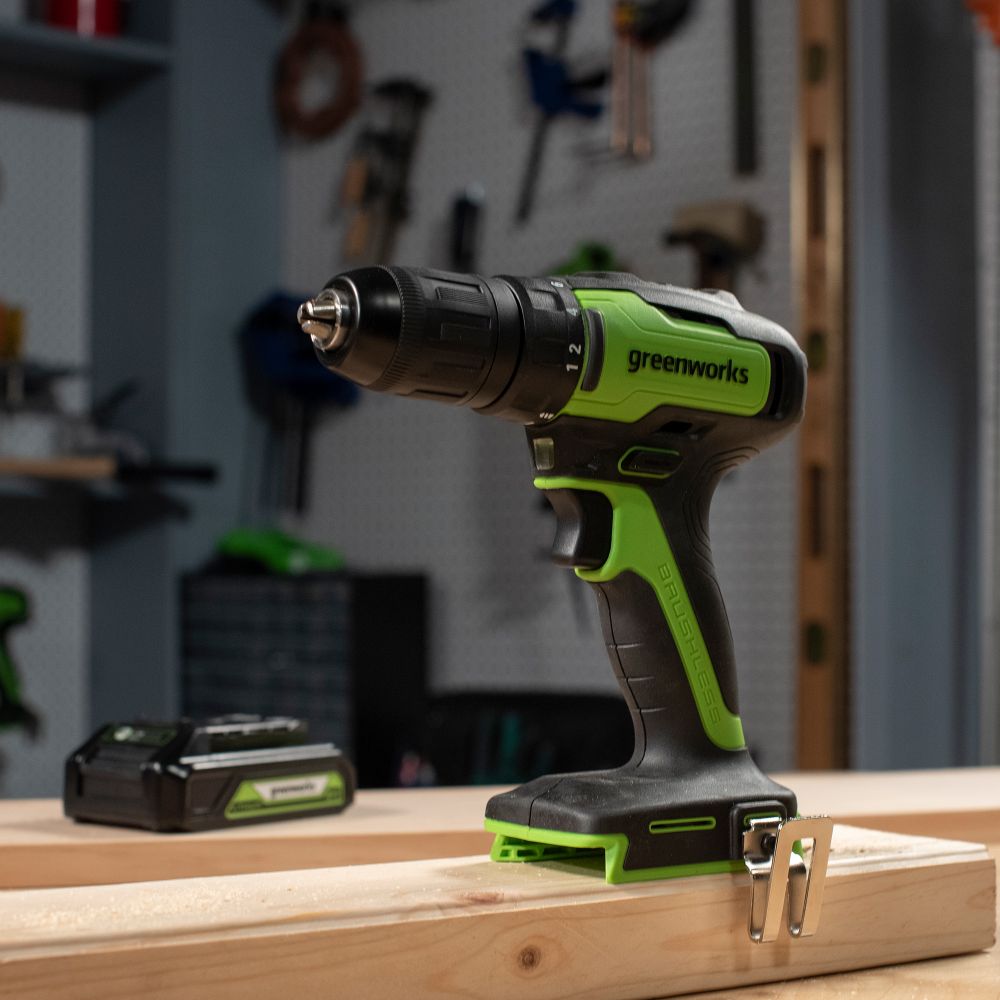 Дрель-шуруповерт акк. Greenworks GD24DD35, 24V, б/щет, 29/35Нм,2x2Ач,ЗУ,кор (3704007CUC)