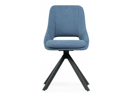 Стул на металлокаркасе Woodville Оливер крутящийся синий, черный, ножки черные