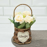 Цветы искусственные в кашпо, бум. жгут, метал., п/э