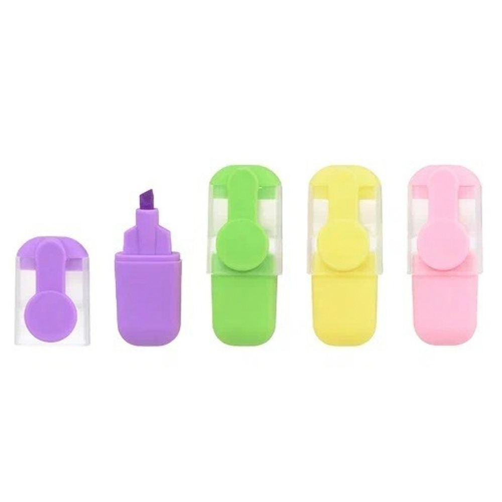 Маркер текстовыделитель Basir, серия "Авокадо", 10 см, разноцветные, набор 4 шт ассорти