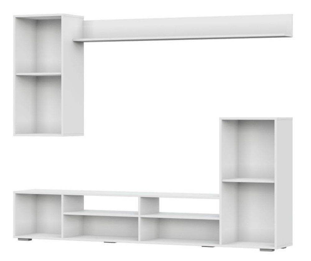 Гостиная "МГС 4", тумба, пенал, полка, ЛДСП, цвет белый глянец, Фасад МДФГостиная МГС 4