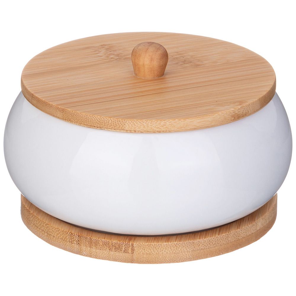 БАНКА С ДЕРЕВ. КРЫШКОЙ LEFARD "NATIVE" 11,5*8 СМ НА ДЕРЕВ. ПОДСТАВКЕ (КОР=36ШТ.)