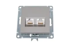 Розетка RJ45 Systeme Electric ATLASDESIGN двойная шампань 38172