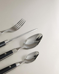 ZARA HOME НАБОР СТОЛОВЫХ ПРИБОРОВ (НАБОР ИЗ 4 ПРЕДМЕТОВ), ЧЕРНЫЙ