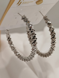 Серьги Fallon «Фактурные кольца» Silver