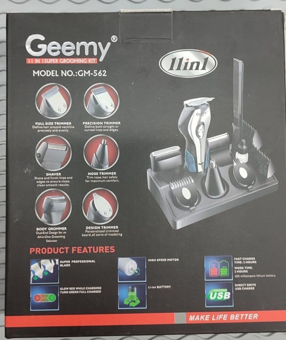 Набор для бороды, волос, носа, ушей и тела 11 в 1, Geemy GM-562
