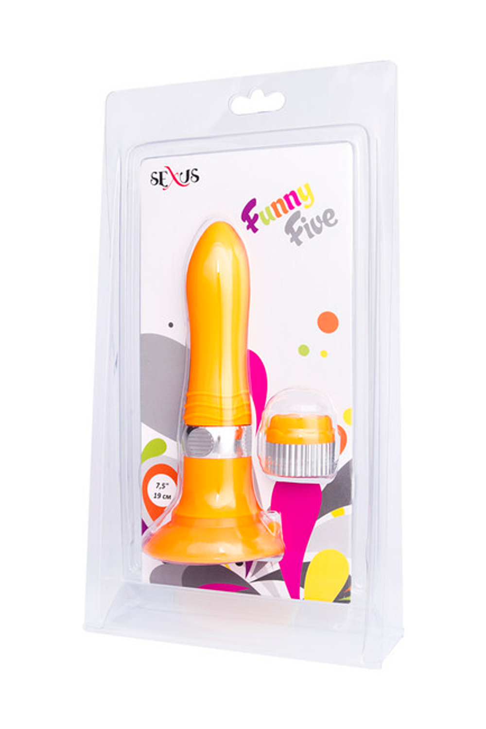 Вибратор оранжевый со съемной присоской 5 режимов (19,5 см , оранжевый) (Цвет: оранжевый)