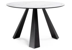 Обеденная группа Брееил velutto 3 / белый мрамор / черный