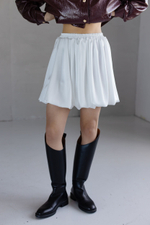 Юбка из шелка баллон мини молочная