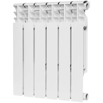 Радиатор биметаллический ROMMER Plus Bm 500 - 6 секций (подключение боковое, цвет белый)