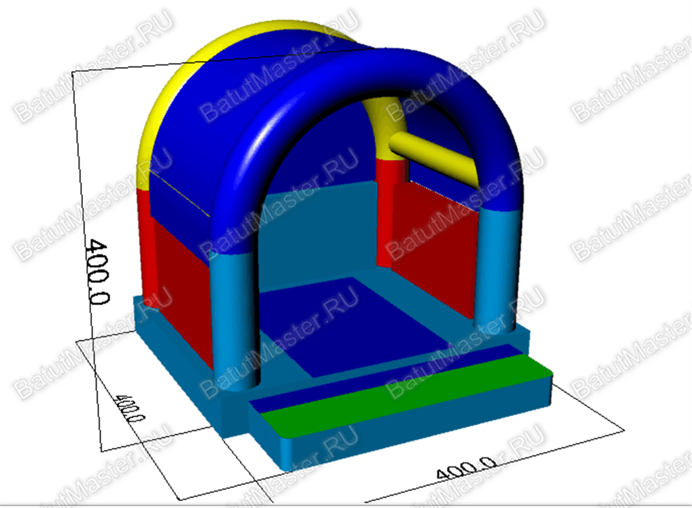 Коммерческий надувной батут "Синее море" с крышей