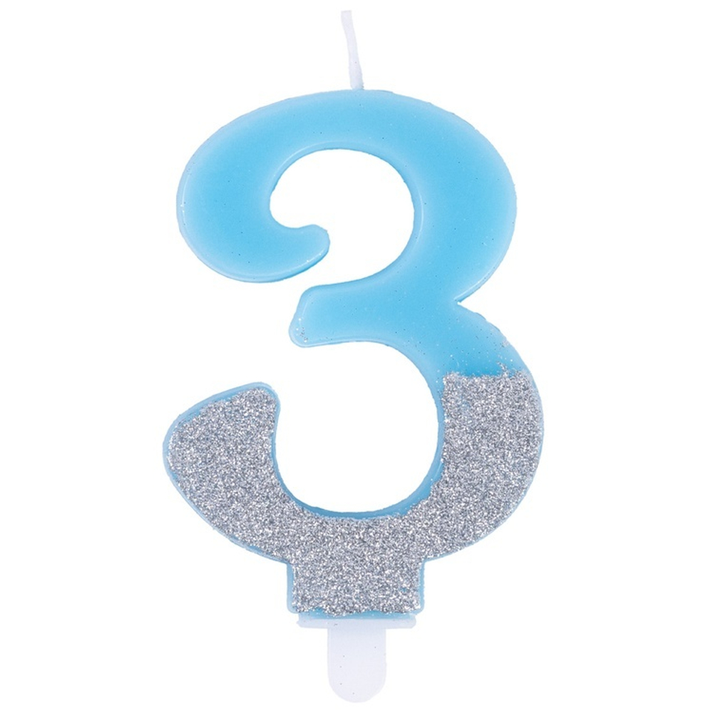 Свечи-цифры с глиттером 7,5 см