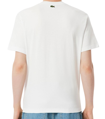 Мужская теннисная футболка Lacoste Tennis Court Print Cotton - white