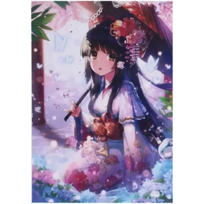 Алмазная мозаика на подрамнике с полным заполнением «МИР ЯРКИХ КРАСОК», Холо с зонтом, 20*30 см