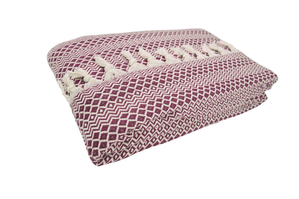 Плед-покрывало из хлопка "Venera", Узоры, цвет Фиолетовый