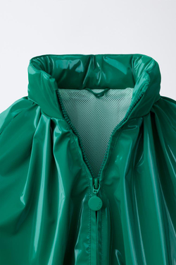 ZARA БЛЕСТЯЩИЙ ДОЖДЕВИК WATER RESISTANT, ЗЕЛЕНЫЙ