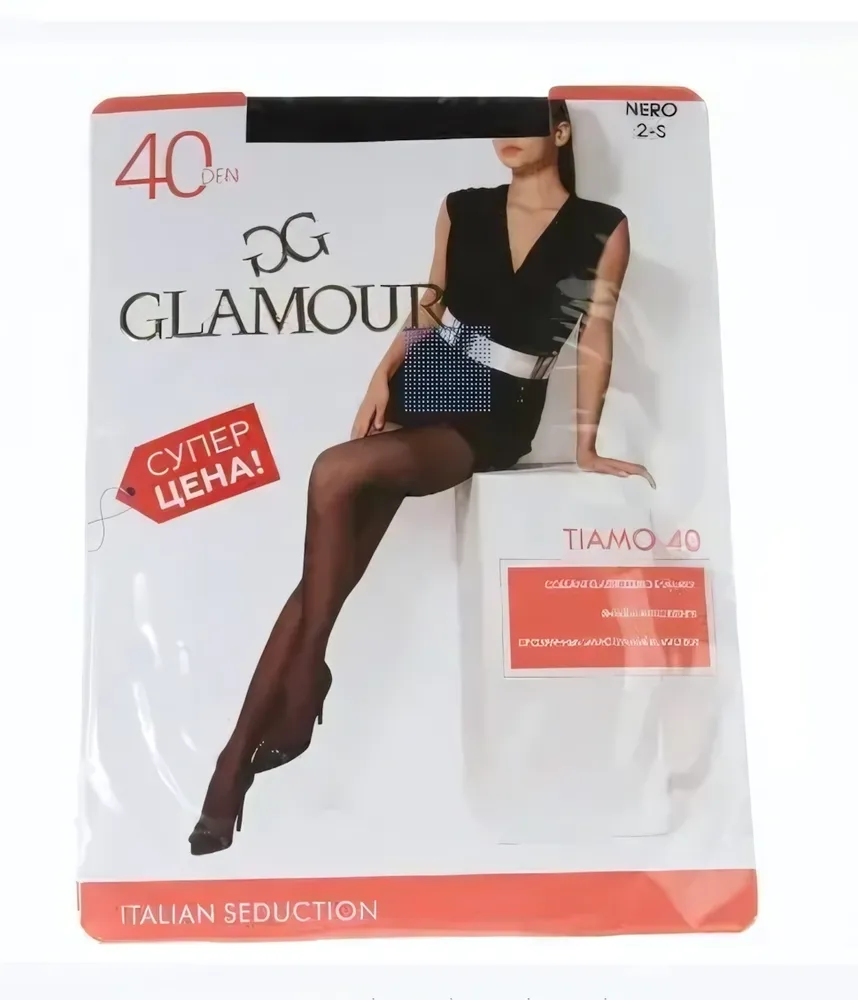 Колготки женские GLAMOUR TIAMO 40 р.2 Nero